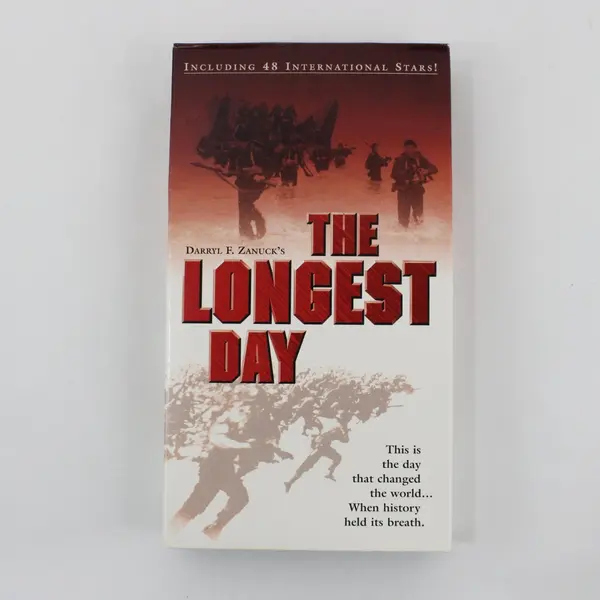 Vintage The Longest Day VHS Tape 1998 John Wayne War Film, #4104722, B&W 