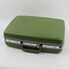 Sears Courier Green Hard Case Suitcase 17x12x5 Travel Luggage FLAWED
