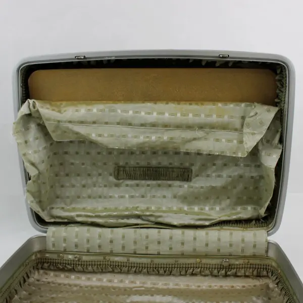 Sears Courier Green Hard Case Suitcase 17x12x5 Travel Luggage FLAWED