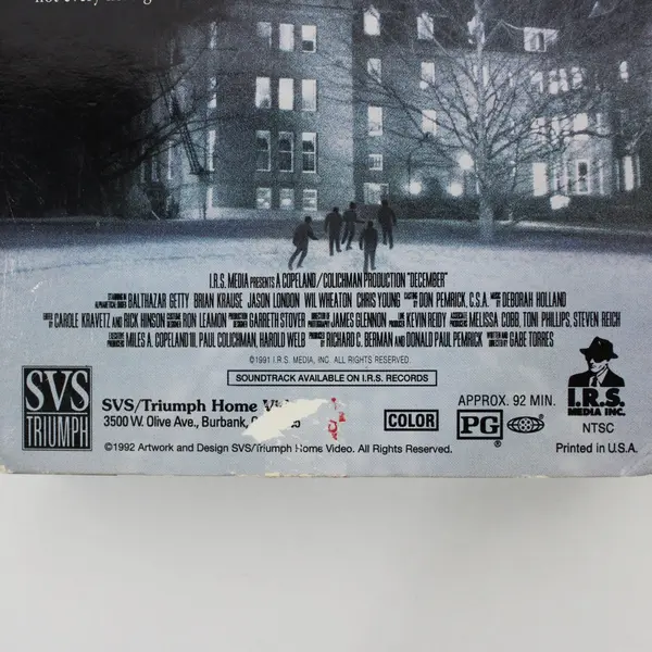 December (1992) VHS Movie Balthazar Getty Wil Wheaton #90873