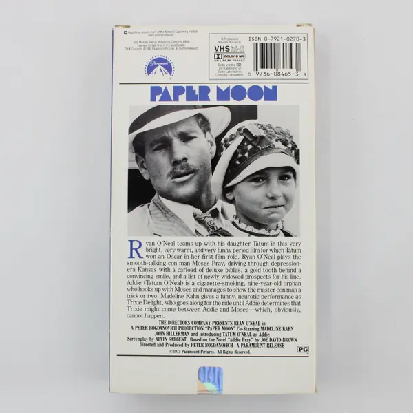 Paper Moon VHS Movie 1973 B&W, #8465 Ryan O'Neal, Madeline Kahn 