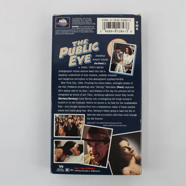The Public Eye VHS 1992 Joe Pesci Barbara Hershey MCA Universal #81284