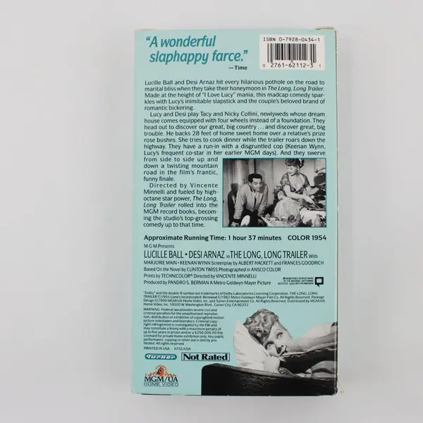 The Long, Long Trailer VHS Movie 1990, Lucille Ball, Desi Arnaz #M202112 