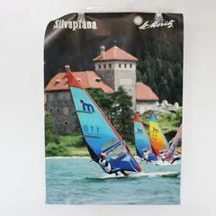 Vintage Lake Silvaplana Windsurfing Poster St Moritz Switzerland 19.75x27.5 