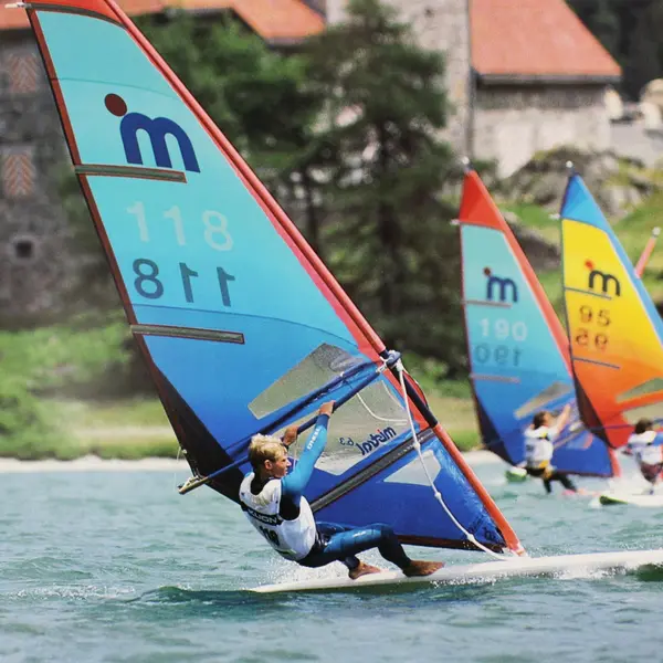 Vintage Lake Silvaplana Windsurfing Poster St Moritz Switzerland 19.75x27.5 