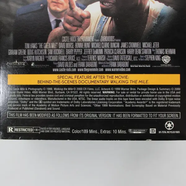 The Green Mile 2-Tape VHS Set 1999 C2617 Tom Hanks Stephen King