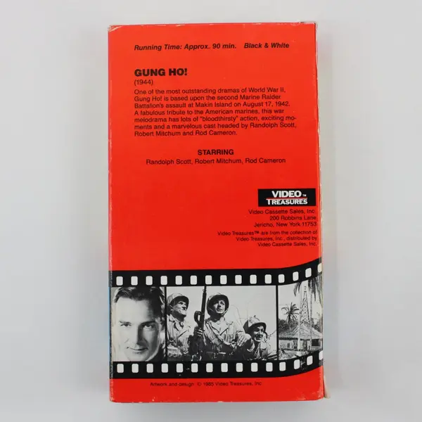 Gung Ho VHS 1985 Video Treasures 1944 Randolph Scott Robert Mitchum Rod Cameron