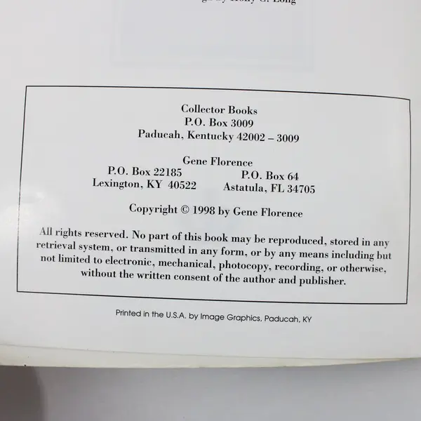 Florence's Glassware Pattern Identification Guide Gene Florence 1998 Paperback