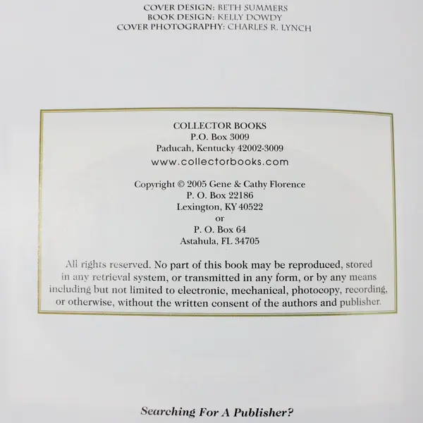 Florence's Glassware Pattern Identification Guide Volume IV 2005 Paperback 