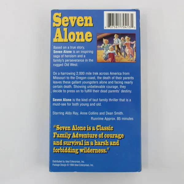 Seven Alone VHS Tape 1999, #70413-A Classic Family Adventure of Courage/Survival