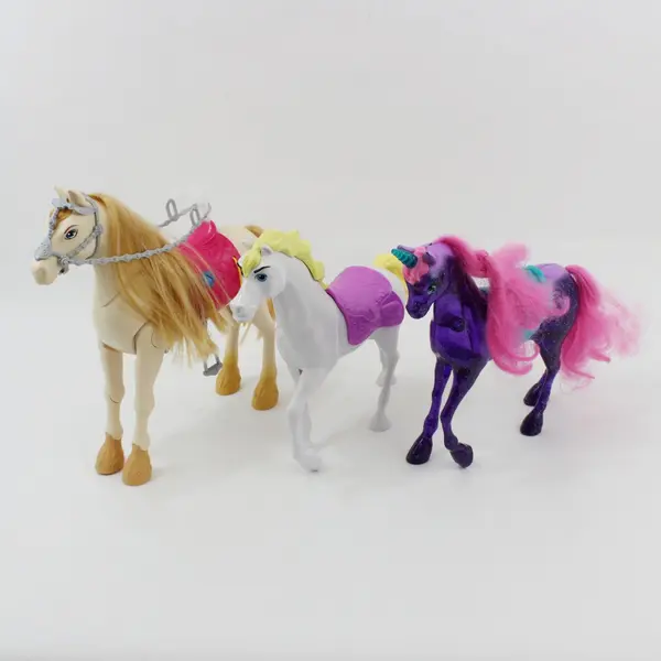 Lot of 3 Toy Horses Doll Accessories 9.5" & 12"