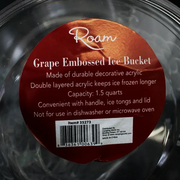 Roam 3 Piece Acrylic Ice Bucket Bucket Liner Tongs NWT