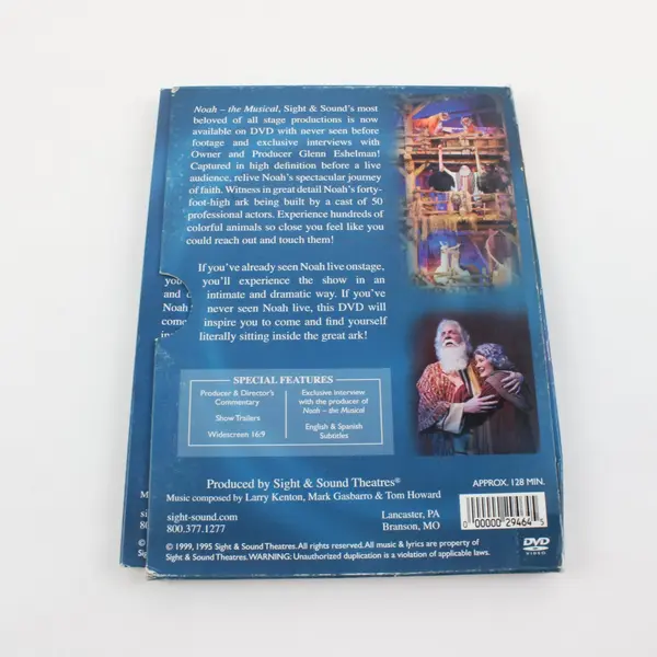 Noah the Musical DVD 1999, Sight & Sound Theatres, Special Features 