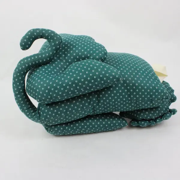 Teal Cat Door Draft Stopper Pillow Crescent Moon Pattern