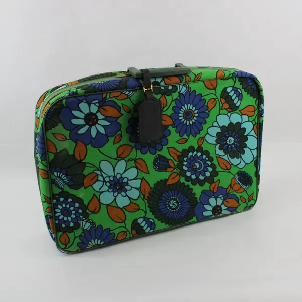 Vintage 1960s W.P. Hemenway Floral Locking Overnight Bag With Key