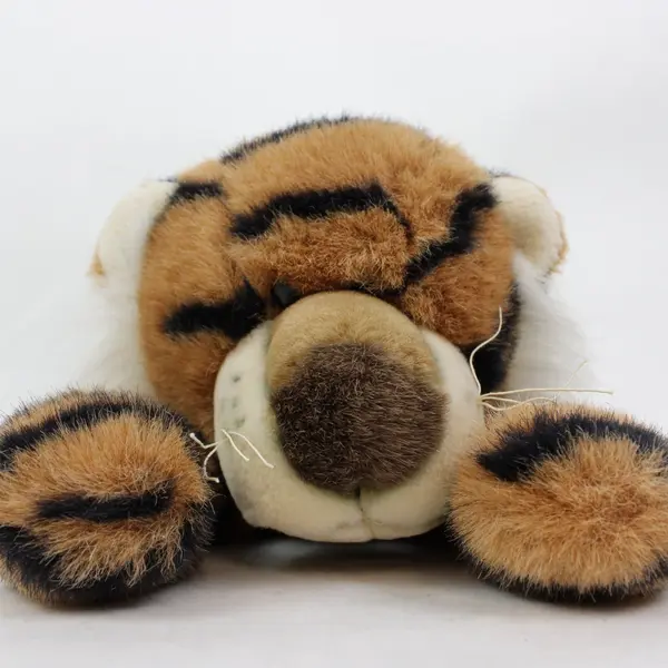 People Pals Plush Tiger Stuffed Animal Tan Black Stripes Lying Pose