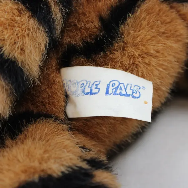 People Pals Plush Tiger Stuffed Animal Tan Black Stripes Lying Pose