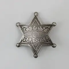 Vintage Metal Pin Back City Marshal  Badge 