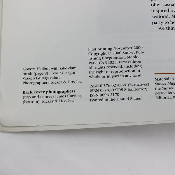 Sunset Recipe Annual 2001 Edition Cookbook PB Every Recipe From 2000 Paperback