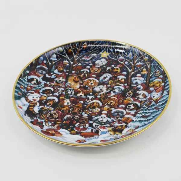 Franklin Mint Santa Paws Collector Plate by Bill Bell