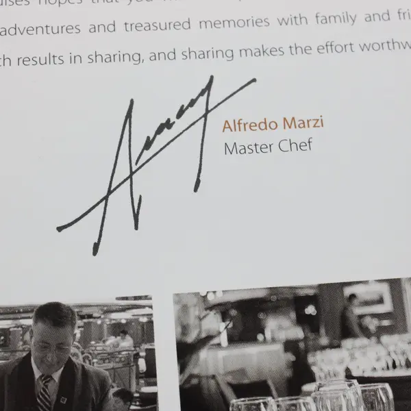 Courses: A Culinary Journey 2009 Princess Cruises Cookbook Signed Alfredo Marzi