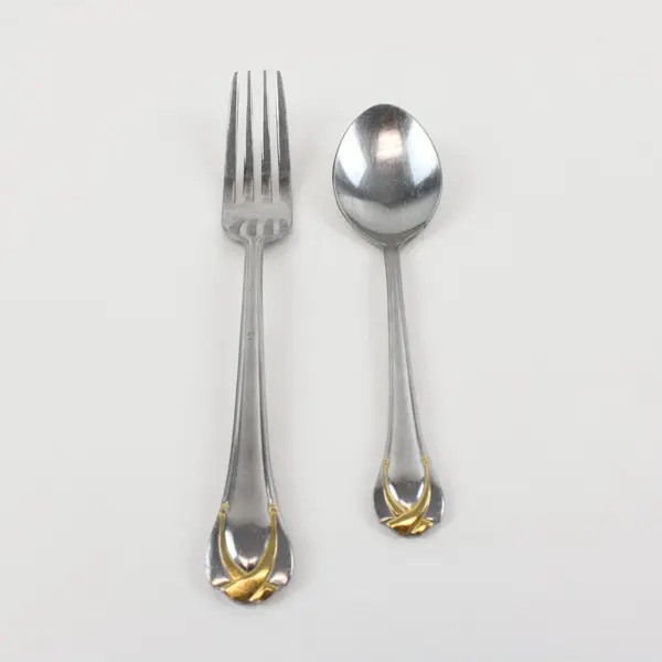Lot of 2 Reed & Barton Stainless Flatware Dinner Fork Teaspoon