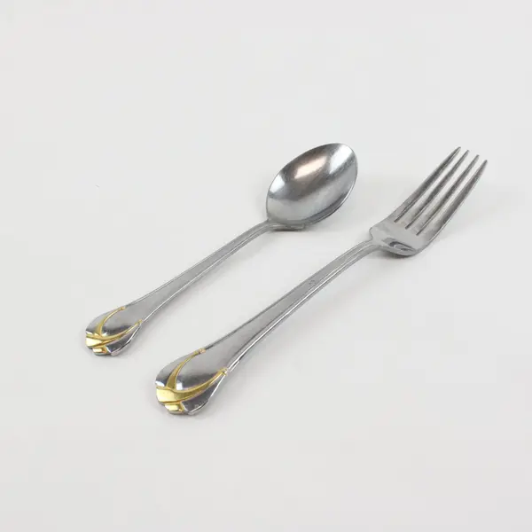 Lot of 2 Reed & Barton Stainless Flatware Dinner Fork Teaspoon