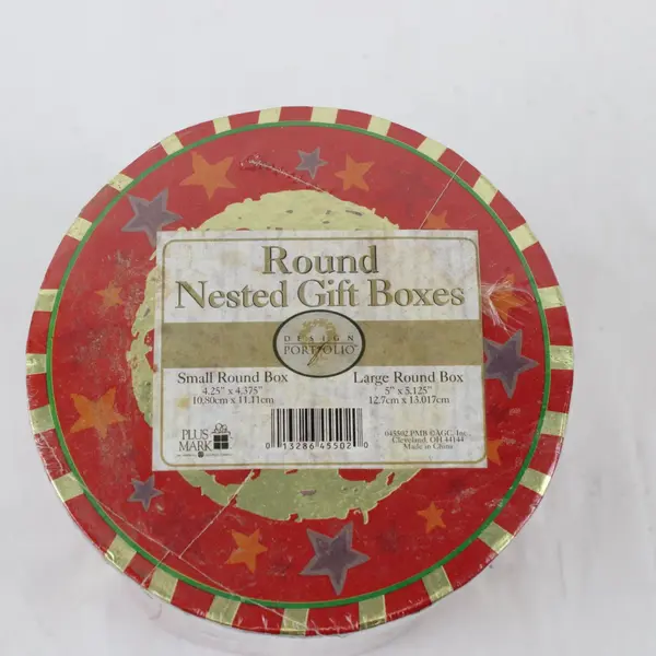 Plus Mark Portfolio 2 Round Nested Christmas Gift Box Set