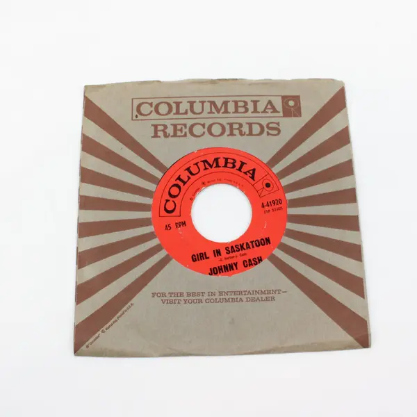 Johnny Cash Girl In Saskatoon/Locomotive Man 7" Vinyl Record
