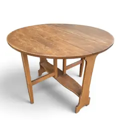 Vintage Oak Oval Gateleg Drop Leaf Folding Dining Table - Local Pickup Only