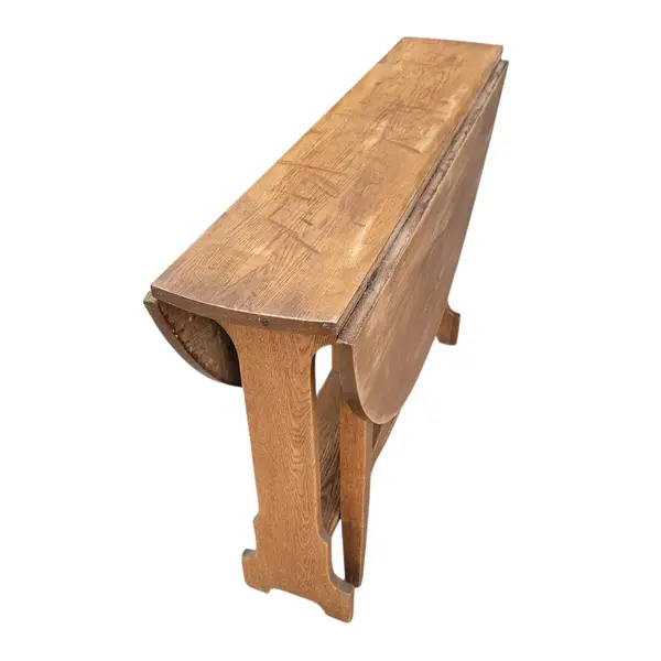 Vintage Oak Oval Gateleg Drop Leaf Folding Dining Table - Local Pickup Only