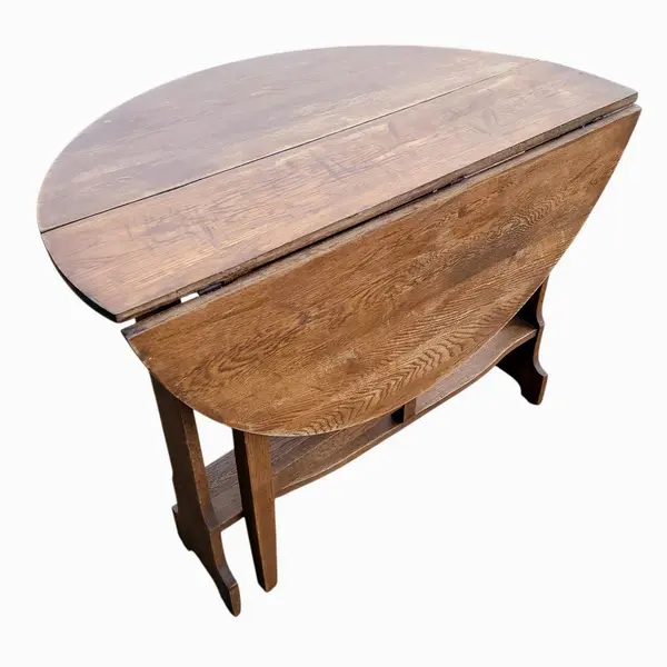 Vintage Oak Oval Gateleg Drop Leaf Folding Dining Table - Local Pickup Only