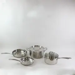 Cuisinart 6 Pc Stainless Steel Cookware Set Pots Pans Lids