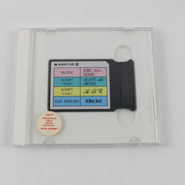 Janome New Home Embroidery Memory Card 1 Block Script Old English