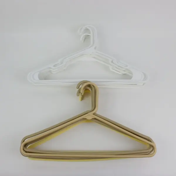 Lot of 20 White and Beige Plastic Clothes Hangers Closet Organizer