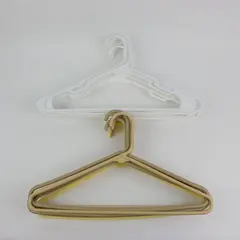 Lot of 20 White and Beige Plastic Clothes Hangers Closet Organizer