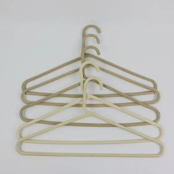 Lot of 20 White and Beige Plastic Clothes Hangers Closet Organizer