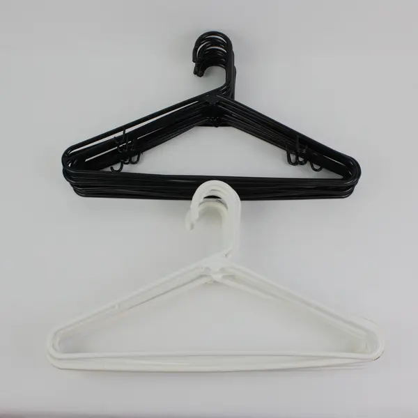 Lot of 20 White & Black Plastic Clothes Hangers Closet Organizer