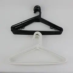 Lot of 20 White & Black Plastic Clothes Hangers Closet Organizer