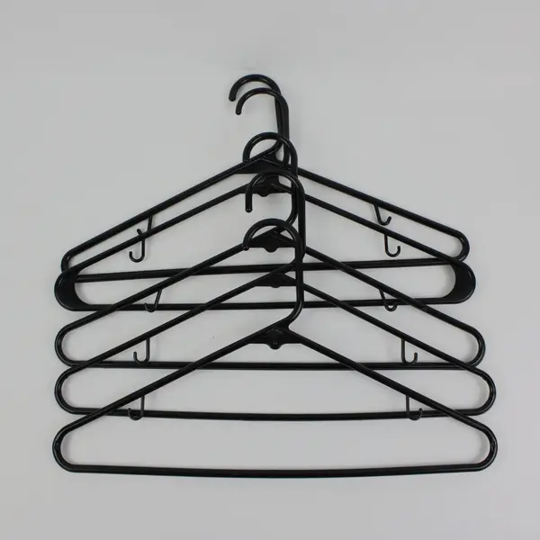 Lot of 20 White & Black Plastic Clothes Hangers Closet Organizer