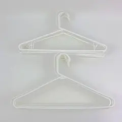 Lot of 20 White Plastic Clothes Hangers Closet Storage Organizer