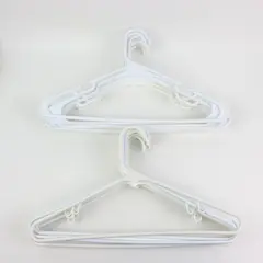 Lot of 20 Mixed White Cream Plastic Clothes Hangers Closet Storage