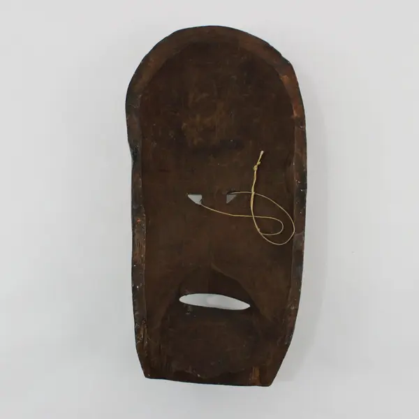 Hand Carved Wooden Tribal-Style Wall Mask Face Sculpture Decor 10.5" FLAWED