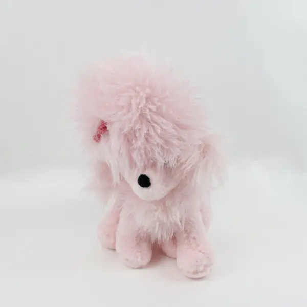 Light Pink Fluffy Poodle Plush Toy Soft Cuddly Stuffed Animal