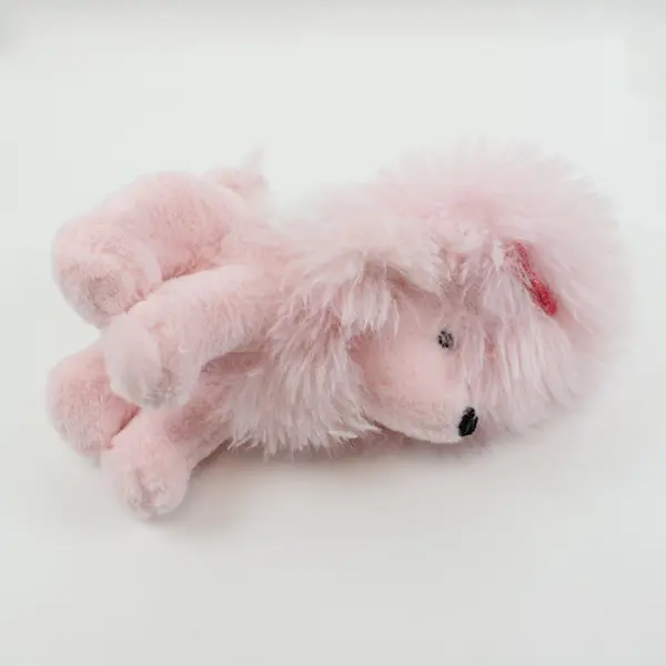 Light Pink Fluffy Poodle Plush Toy Soft Cuddly Stuffed Animal