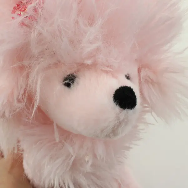 Light Pink Fluffy Poodle Plush Toy Soft Cuddly Stuffed Animal