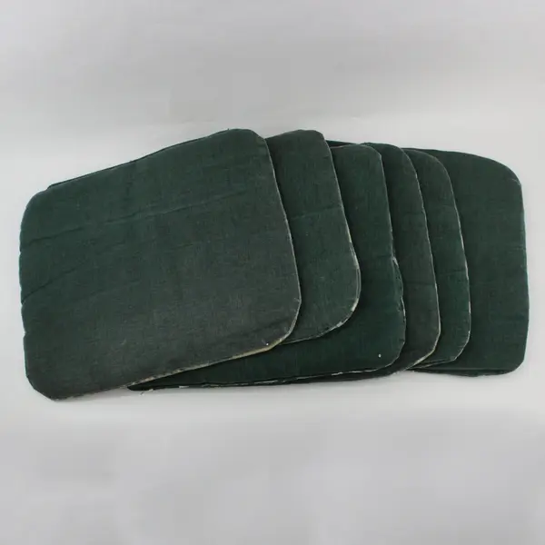 Set of 6 White Green Floral Seat Cushion Pads 16 x 19 Inch