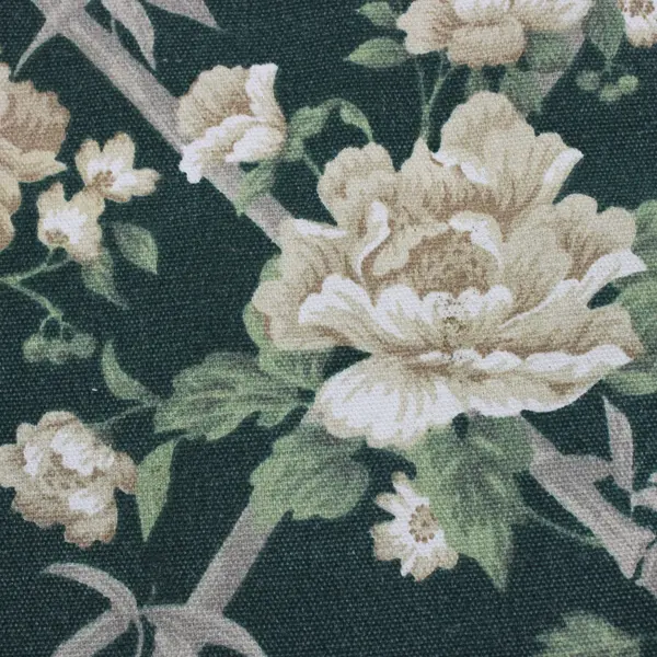 Set of 6 White Green Floral Seat Cushion Pads 16 x 19 Inch