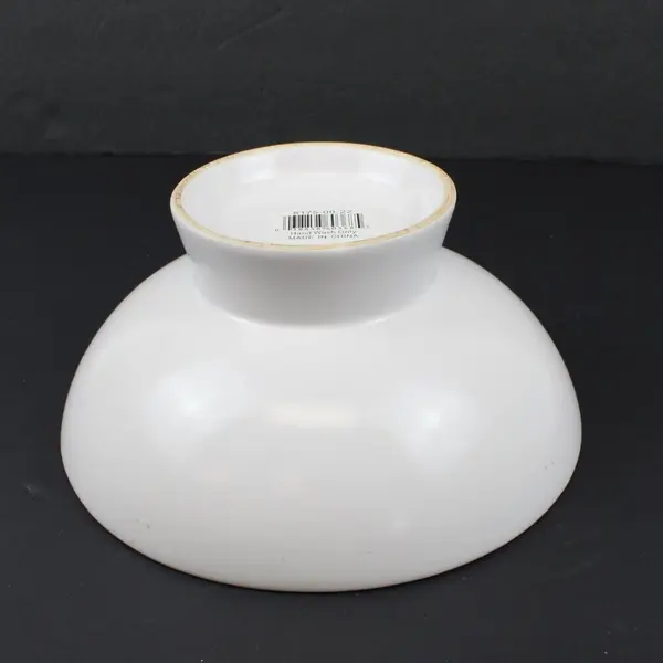 Royal Haeger USA 8175-00-22 Ceramic Pedestal Bowl Cream Satin 8"