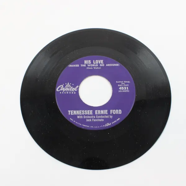 Tennessee Ernie Ford His Love (Makes the World Go Round)/Dark As A Dungeon 7" 
